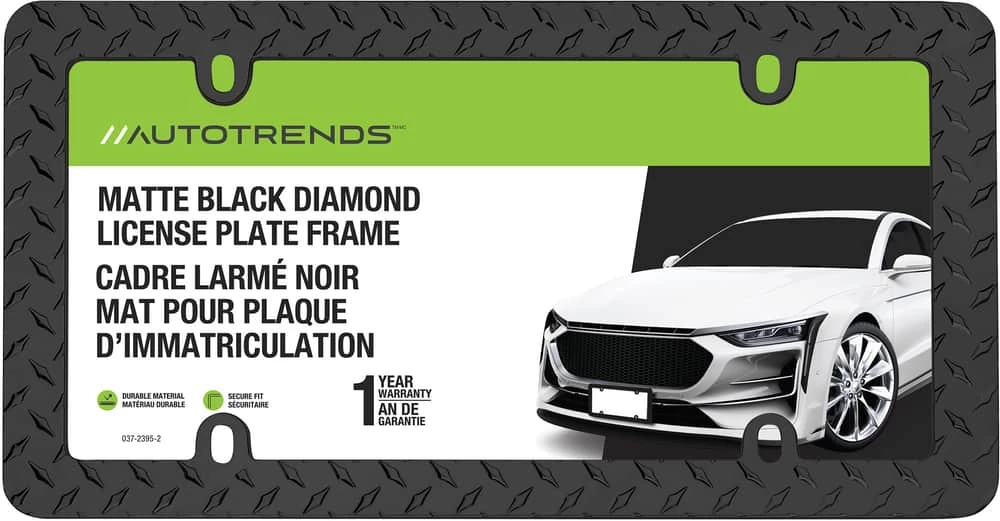 AutoTrends Auto Trends Diamond Matte License Plate Frame 4 AutoTrends Auto Trends Diamond Matte License Plate Frame - Image 2