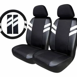 AutoTrends White Stripe Athletic Seat Cover & Steering Wheel Set 9 AutoTrends White Stripe Athletic Seat Cover & Steering Wheel Set -AutoTrends Shop autotrends black and white stripe athletic comfort kit 5pc 0225a4e5 fad8 436c 8acb d71643e4e67f