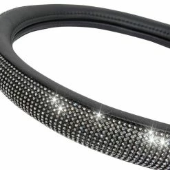 AutoTrends Faux Leather Diamond Steering Wheel Cover, Black -AutoTrends Shop autotrends black diamond steering wheel cover bc1114ec 8bd0 49fb 85dc b390aad6bb0e