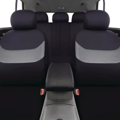 AutoTrends Seat Cover Set For Back Bench Seat, Black & Grey