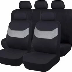 AutoTrends Seat Cover Set For Back Bench Seat, Black & Grey -AutoTrends Shop autotrends black grey seat cover kit f1a43494 143c 4580 9b70 d195baac7998
