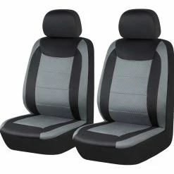 AutoTrends Wetsuit Water Resistant Seat Protector, Black & Grey, 2-pk