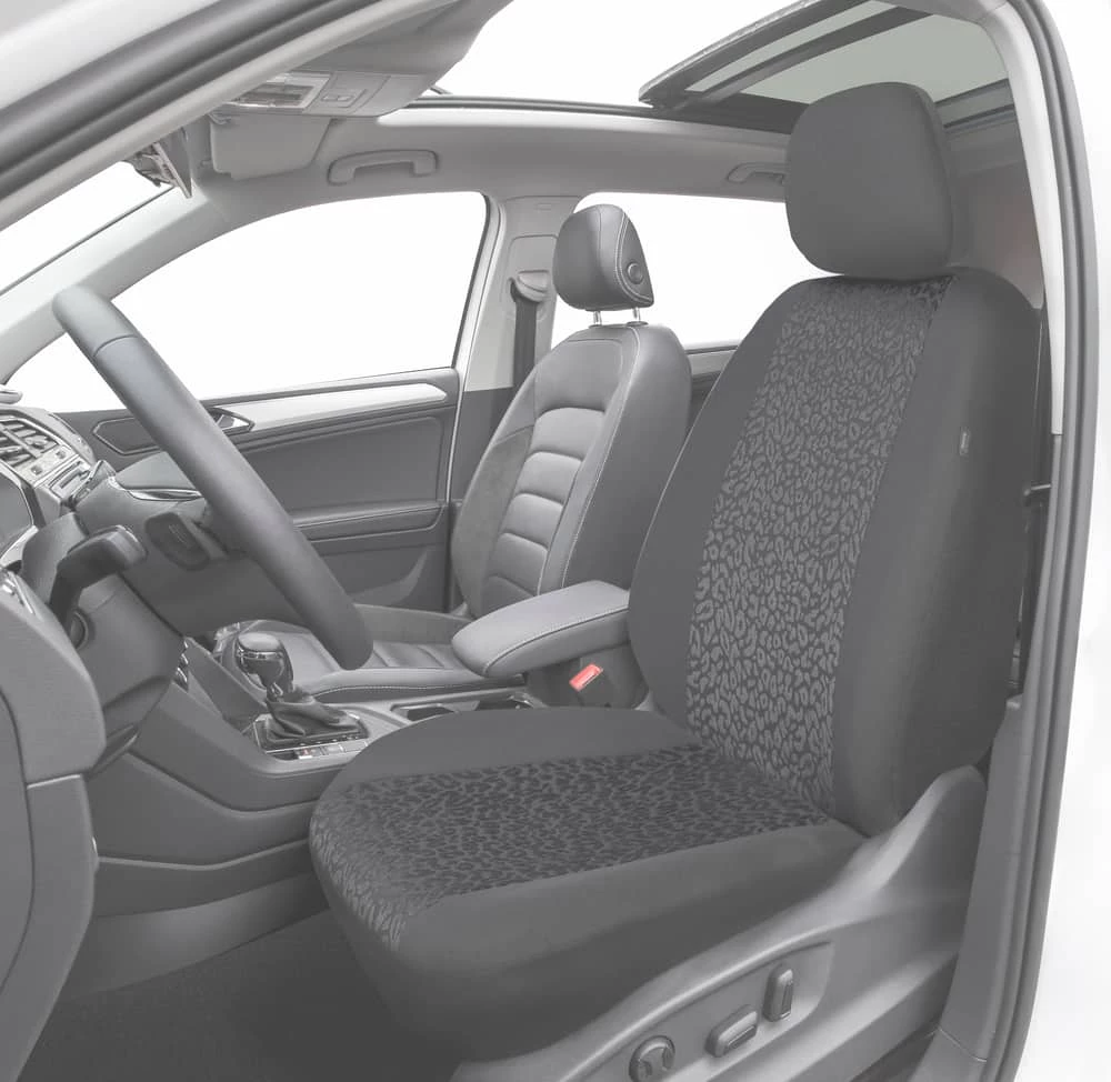 AutoTrends Black Leopard Print Seat Cover 4 AutoTrends Black Leopard Print Seat Cover - Image 2