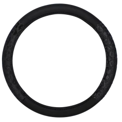 AutoTrends Black Leopard Steering Wheel Cover