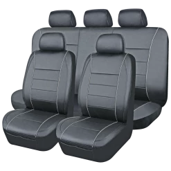 AutoTrends Faux Leather Complete Seat Cover Set For Back Bench Seat, Black -AutoTrends Shop autotrends complete seat cover kit black 28ea5fb5 bb8c 4f56 bd47 1e93b1effc43