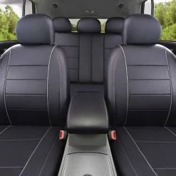 AutoTrends Faux Leather Complete Seat Cover Set For Back Bench Seat, Black -AutoTrends Shop autotrends complete seat cover kit black 312f20b4 6d18 4e60 8a3a 3af83ce8d17c