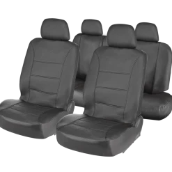 AutoTrends Faux Leather Complete Seat Cover Set For Back Bench Seat, Black -AutoTrends Shop autotrends complete seat cover kit black 3a3b6c2f 59e5 4264 983d 7c34b8c39f98