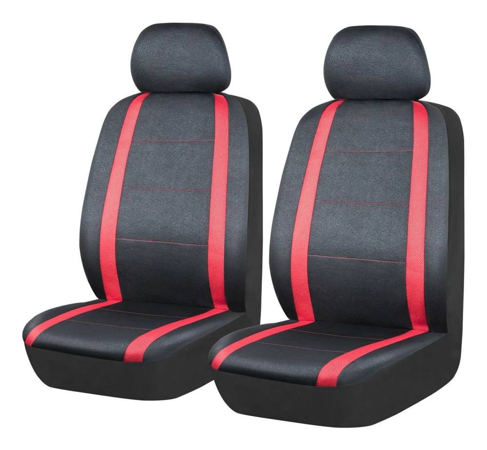 AutoTrends Core Sport Polyester Seat Cover, Red & Black, 2-pk 3 AutoTrends Core Sport Polyester Seat Cover, Red & Black, 2-pk