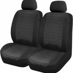 AutoTrends Shop 9 AutoTrends Cotton Knit Squares Seat Cover, Black, 2-pk