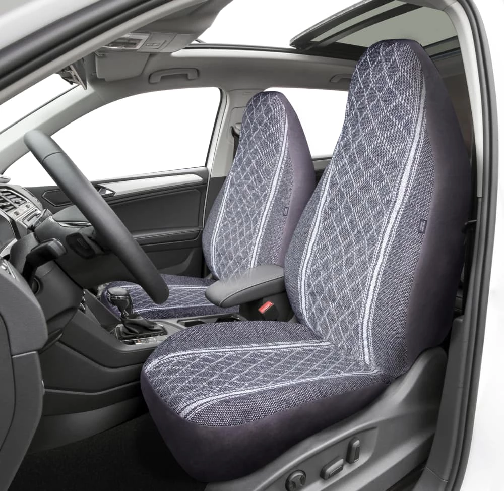 AutoTrends High Back Diamond Tweed Seat Cover, Grey, 2-pk 4 AutoTrends High Back Diamond Tweed Seat Cover, Grey, 2-pk - Image 2