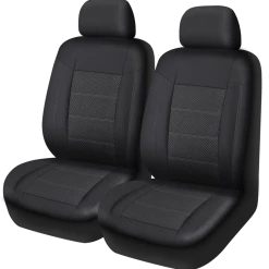 AutoTrends Embossed Car Seat Cover, Black, 2-pk