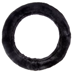 AutoTrends Faux Fur Fluffy Steering Wheel Cover, Black