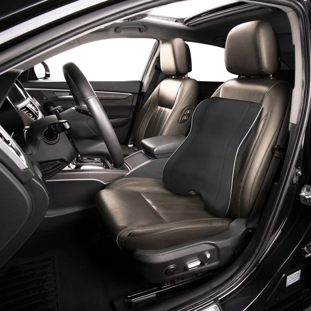 AutoTrends Faux Leather Lumbar Back Cushion 4 AutoTrends Faux Leather Lumbar Back Cushion - Image 2