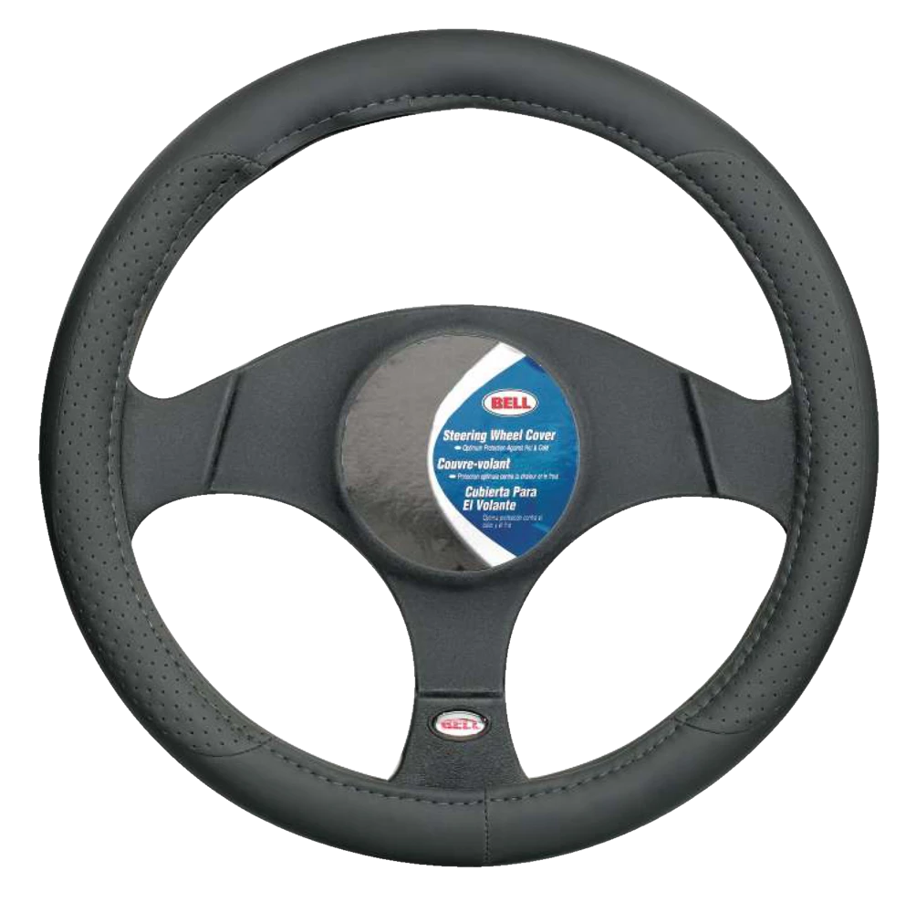AutoTrends Faux Leather Golf Grip Steering Wheel Cover, Black 5 AutoTrends Faux Leather Golf Grip Steering Wheel Cover, Black - Image 3