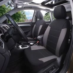 AutoTrends Low Back Synthetic Leather PVC Seat Cover, Black, 2-pk 17 AutoTrends Low Back Synthetic Leather PVC Seat Cover, Black, 2-pk -AutoTrends Shop autotrends grey accent truck seat cover 2 piece 8676ebaa 6ca7 4150 9e1f 8500bd521341