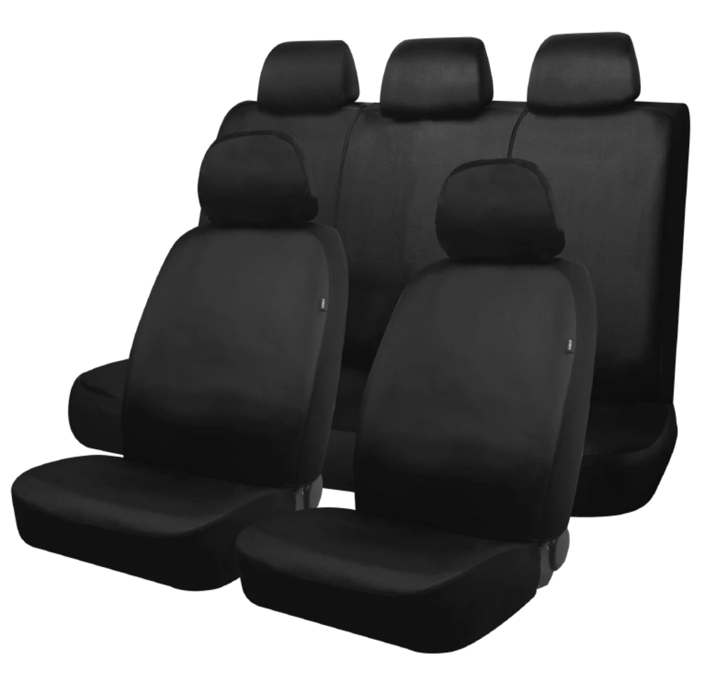 AutoTrends Truck Heavy Duty Seat & Headrest Cover Set For Back Bench Seat, Black 3 AutoTrends Truck Heavy Duty Seat & Headrest Cover Set For Back Bench Seat, Black