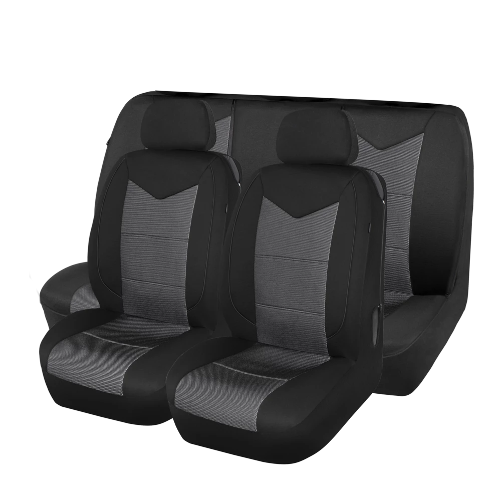 AutoTrends Jacquard Quilted Seat & Bench Seat Cover Set, Black 3 AutoTrends Jacquard Quilted Seat & Bench Seat Cover Set, Black