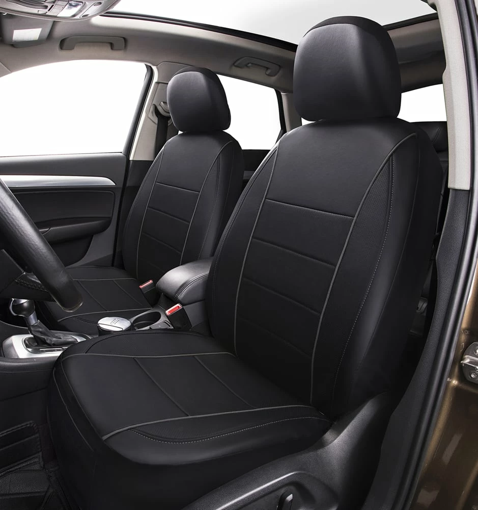 AutoTrends Low Back Synthetic Leather PVC Seat Cover, Black, 2-pk 7 AutoTrends Low Back Synthetic Leather PVC Seat Cover, Black, 2-pk - Image 5