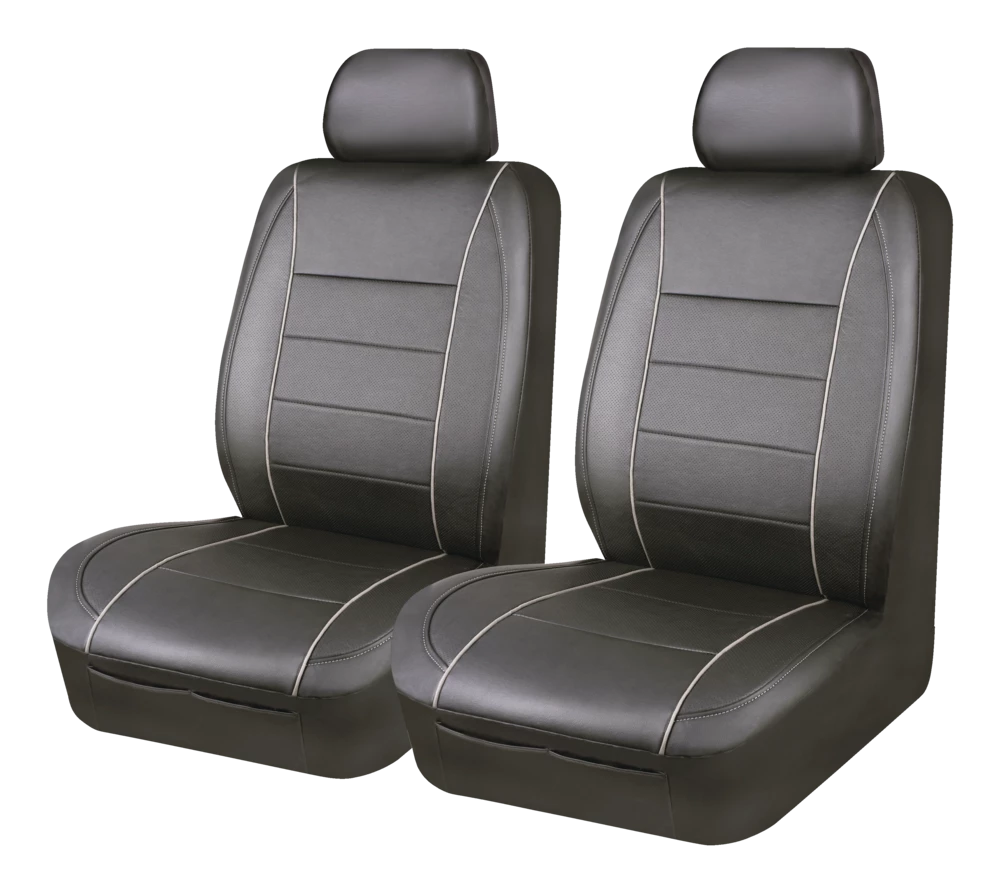AutoTrends Low Back Synthetic Leather PVC Seat Cover, Black, 2-pk 5 AutoTrends Low Back Synthetic Leather PVC Seat Cover, Black, 2-pk - Image 3