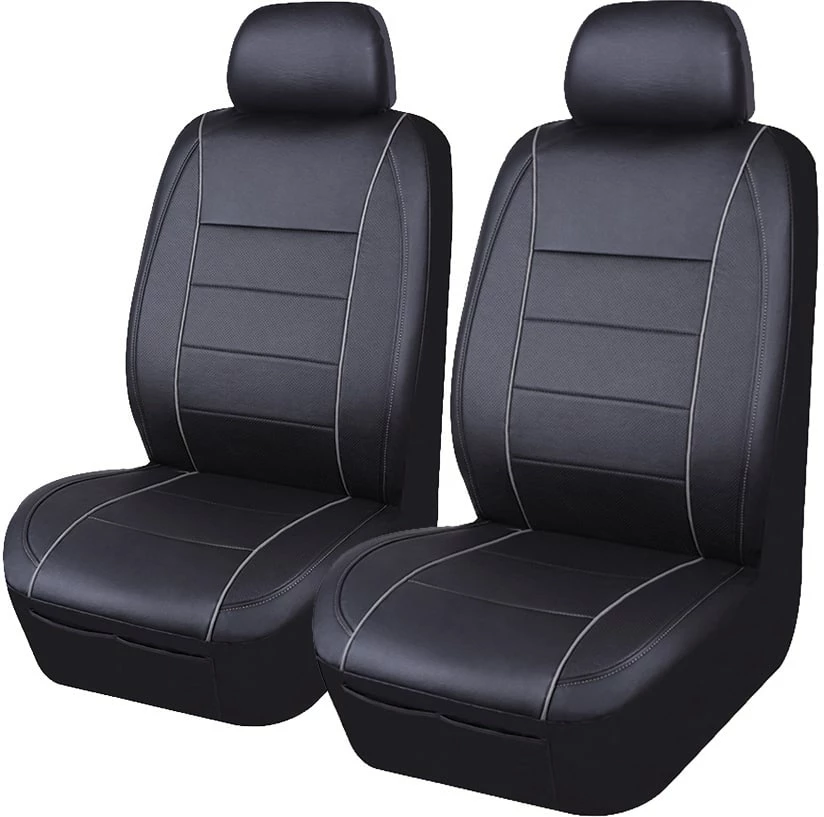 AutoTrends Low Back Synthetic Leather PVC Seat Cover, Black, 2-pk 3 AutoTrends Low Back Synthetic Leather PVC Seat Cover, Black, 2-pk