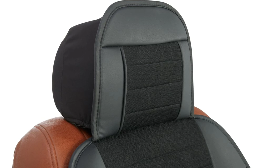 AutoTrends Luxury Linen & Faux Leather Seat Cushion With Pocket 4 AutoTrends Luxury Linen & Faux Leather Seat Cushion With Pocket - Image 2