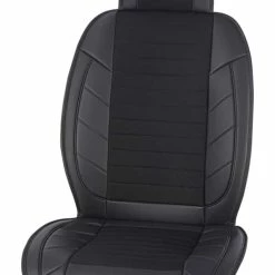 AutoTrends Luxury Linen & Faux Leather Seat Cushion With Pocket