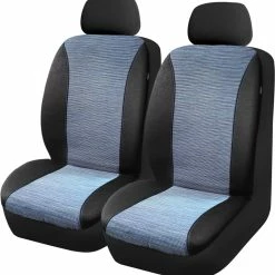 AutoTrends OEM Transit Fabric Seat Cover, Grey Blue & Black, 2-pk
