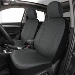 AutoTrends Premium Faux Leather Flow & Stitch Seat Cover, 2-pk