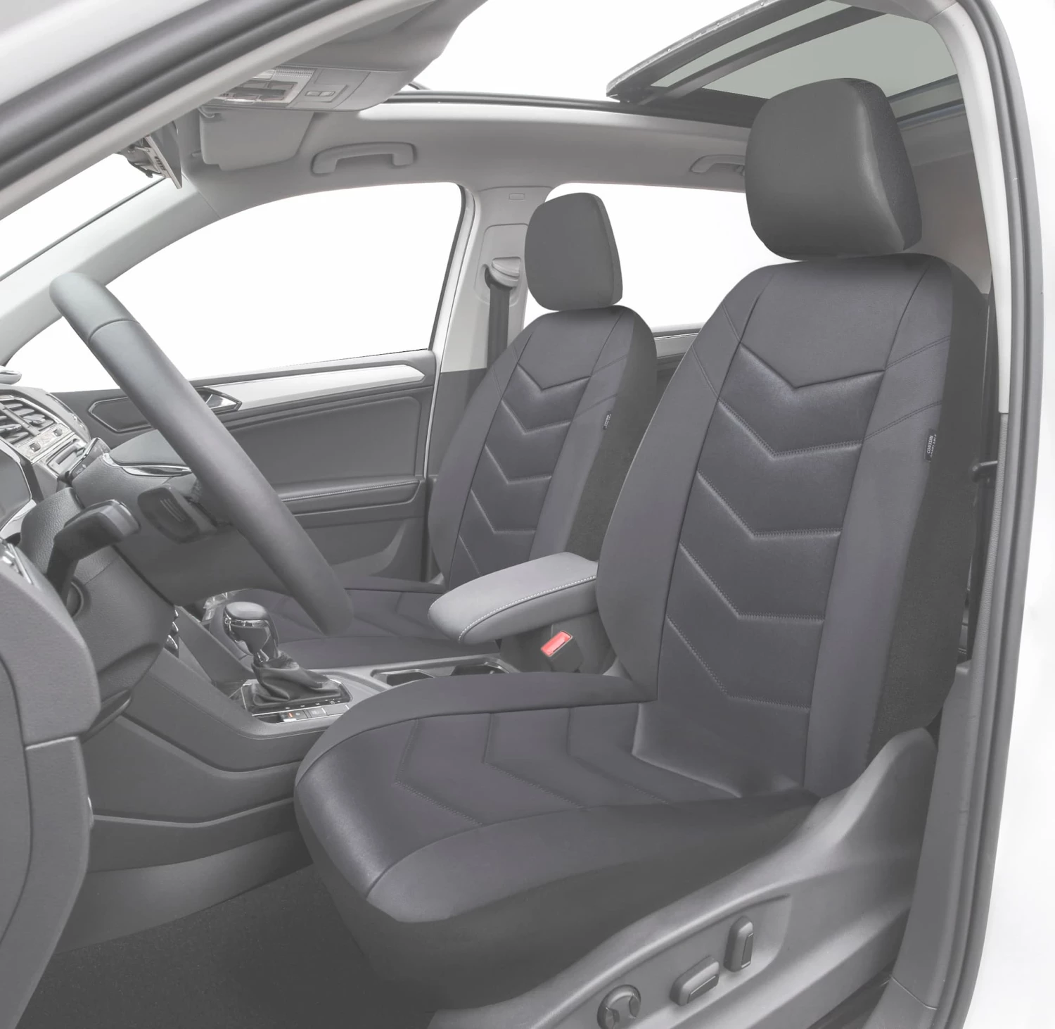 AutoTrends Premium Chevron Faux Leather Seat Cover, Black, 2-pk 4 AutoTrends Premium Chevron Faux Leather Seat Cover, Black, 2-pk - Image 2