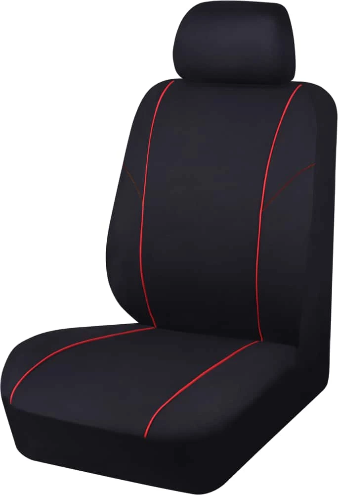 AutoTrends Black With Red Piping Seat Cover 4 AutoTrends Black With Red Piping Seat Cover - Image 2