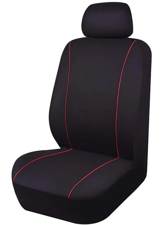 AutoTrends Black With Red Piping Seat Cover 3 AutoTrends Black With Red Piping Seat Cover