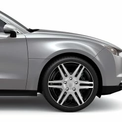 AutoTrends Shaft Wheel Cover, Silver/Black, 17-in, 4-pk