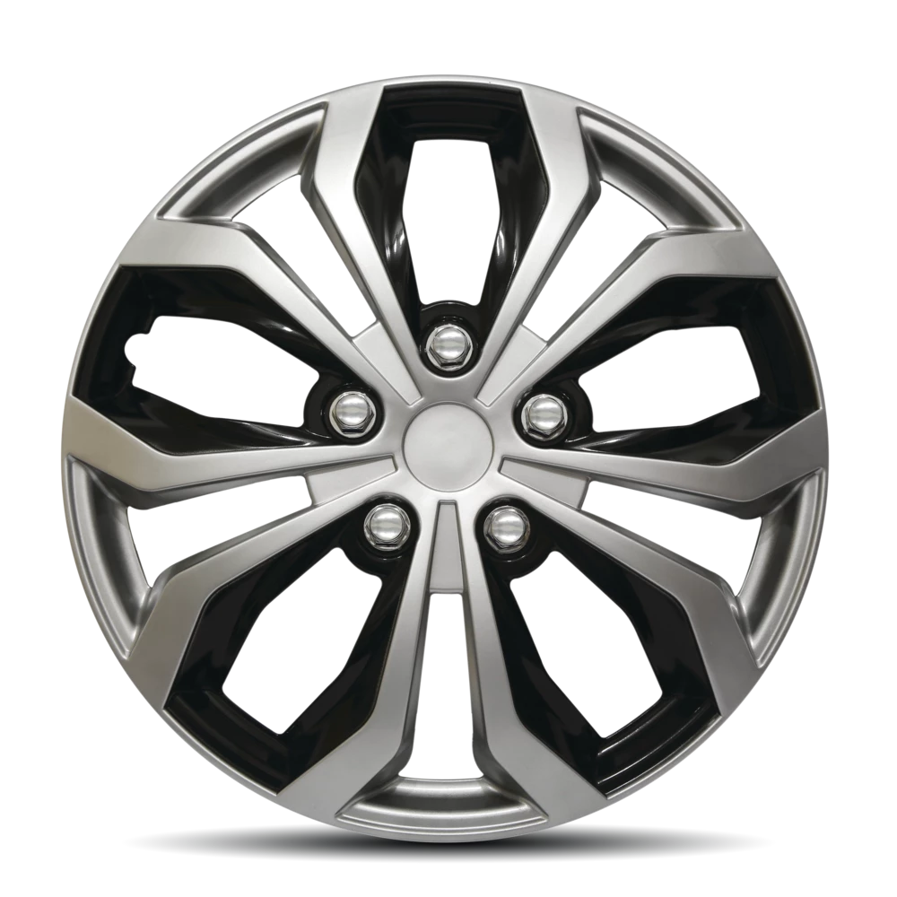 AutoTrends Shaft Wheel Cover, Silver/Black, 18-in, 4-pk 4 AutoTrends Shaft Wheel Cover, Silver/Black, 18-in, 4-pk - Image 2