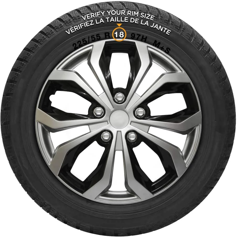 AutoTrends Shaft Wheel Cover, Silver/Black, 18-in, 4-pk 7 AutoTrends Shaft Wheel Cover, Silver/Black, 18-in, 4-pk - Image 5