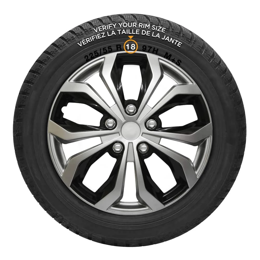 AutoTrends Shaft Wheel Cover, Silver/Black, 18-in, 4-pk 8 AutoTrends Shaft Wheel Cover, Silver/Black, 18-in, 4-pk - Image 6