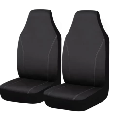 AutoTrends High Back Simple Seat Cover, Black, 2-pk