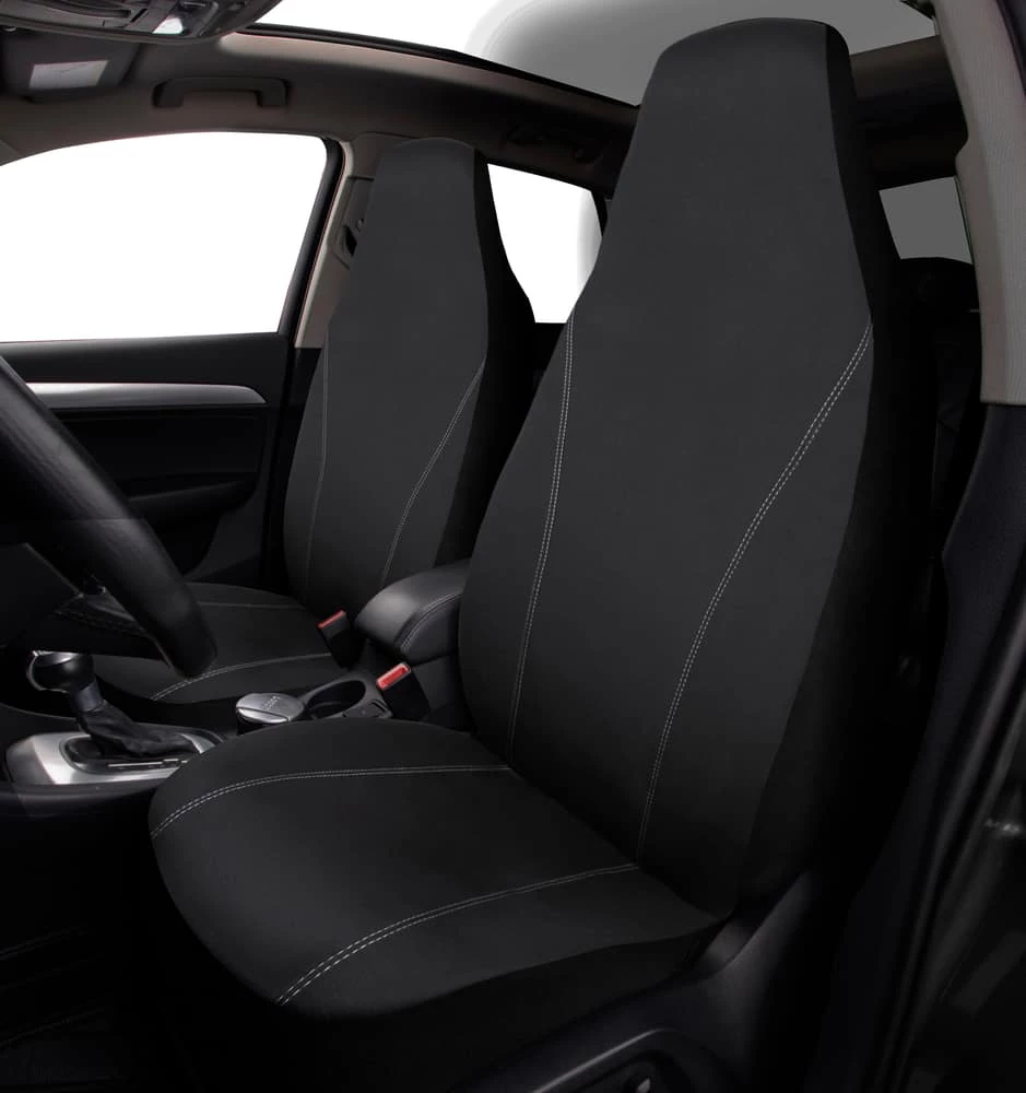 AutoTrends High Back Simple Seat Cover, Black, 2-pk 4 AutoTrends High Back Simple Seat Cover, Black, 2-pk - Image 2