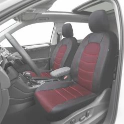 AutoTrends Sporty Seat Cover, Black & Dark Red