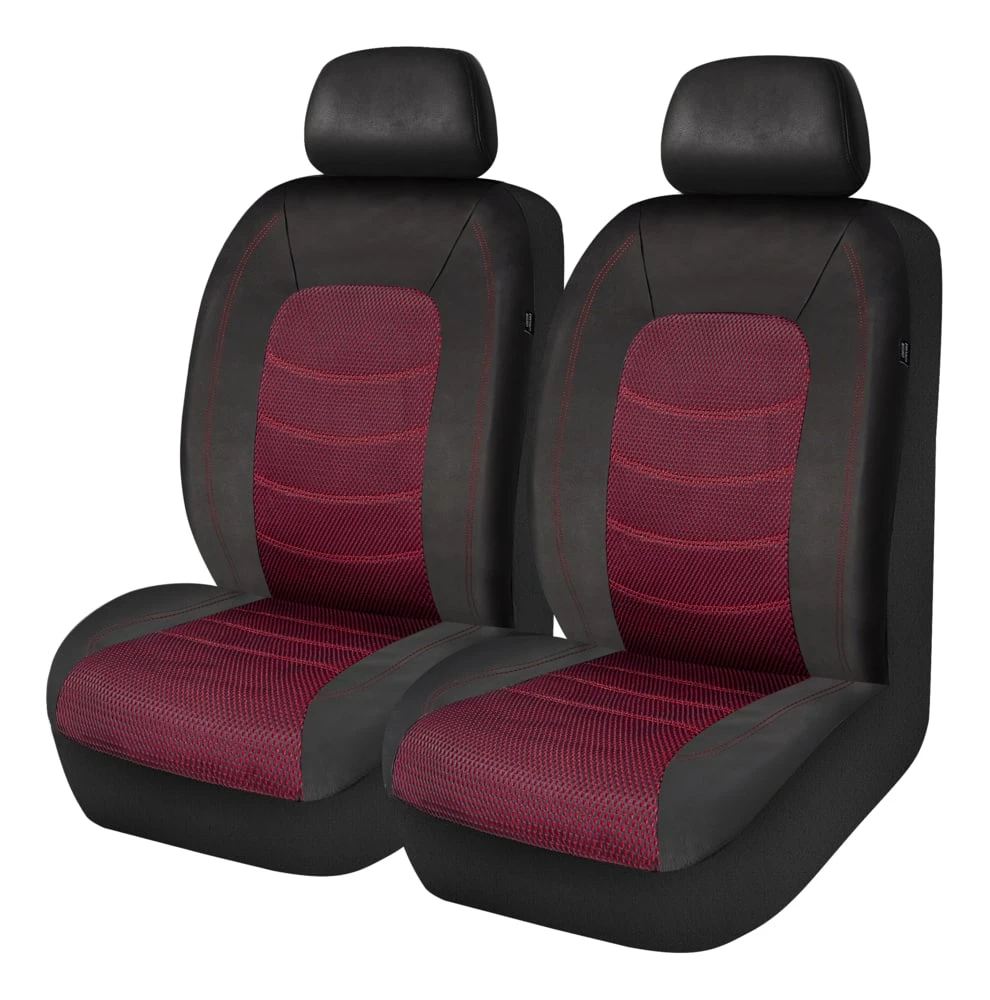 AutoTrends Sporty Seat Cover, Black & Dark Red 4 AutoTrends Sporty Seat Cover, Black & Dark Red - Image 2