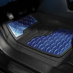 AutoTrends Sporty Vinyl Aluminum Floor Mat, Blue, 4-pk -AutoTrends Shop autotrends sporty floor mat blue 2 piece f7dcdd5c 5064 4edc a156 01019e0882cc