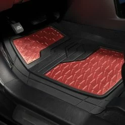 AutoTrends Sporty Vinyl Aluminum Floor Mat, Blue, 4-pk -AutoTrends Shop autotrends sporty floor mat red 2 piece 0bf7b3d1 d0c8 49de 9dc5 ba127056a5ea