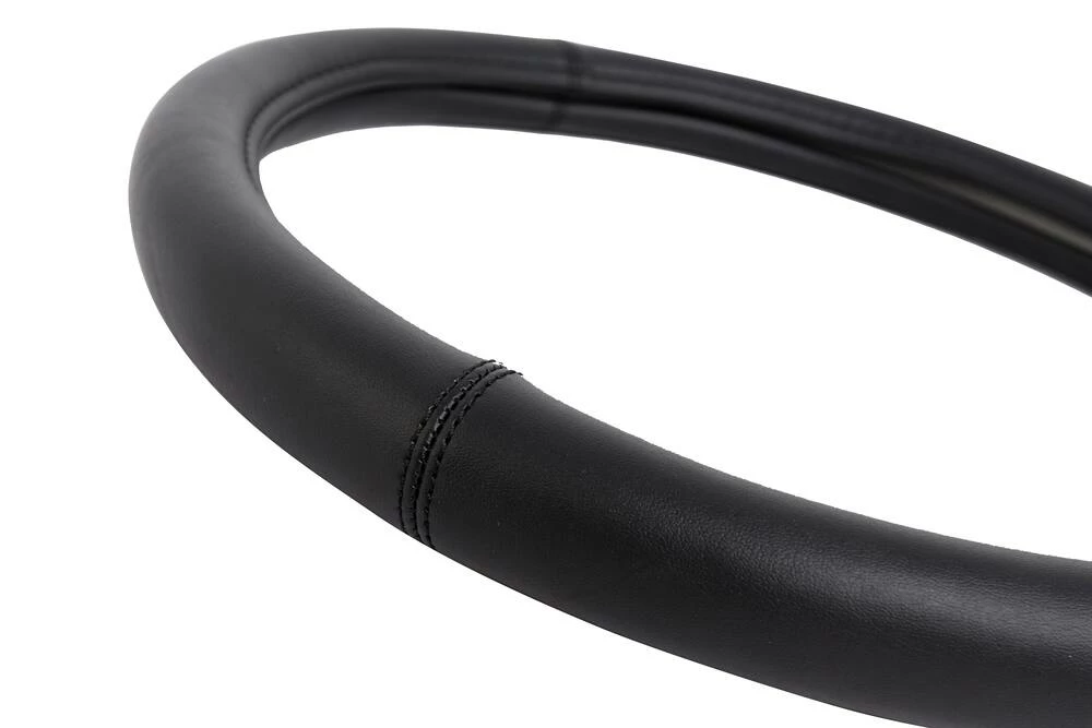 AutoTrends Faux Leather Smooth Truck Steering Wheel Cover, Black 5 AutoTrends Faux Leather Smooth Truck Steering Wheel Cover, Black - Image 3