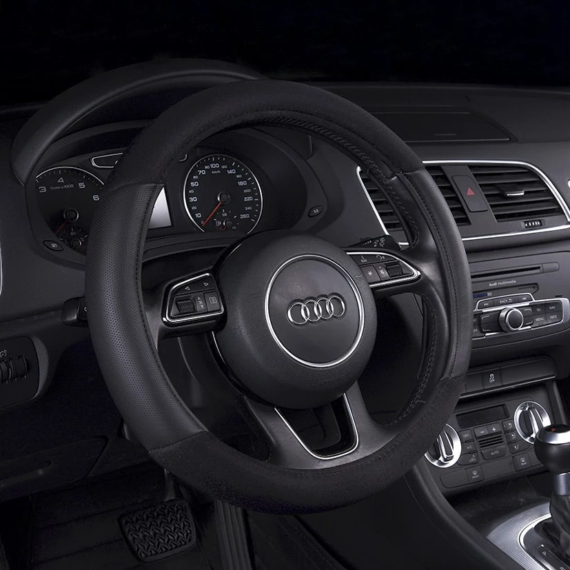 AutoTrends Deluxe Velour Steering Wheel Cover, Black 6 AutoTrends Deluxe Velour Steering Wheel Cover, Black - Image 4