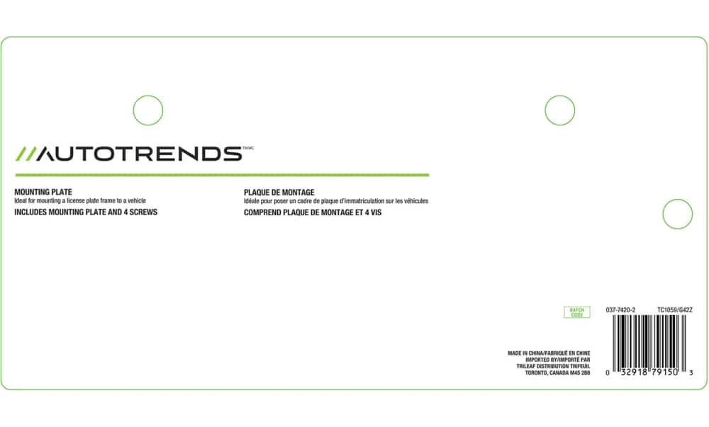 AutoTrends License Mounting Plate, Black 8 AutoTrends License Mounting Plate, Black - Image 6