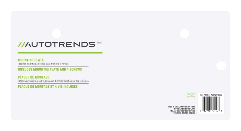 AutoTrends License Mounting Plate, Black 9 AutoTrends License Mounting Plate, Black - Image 7