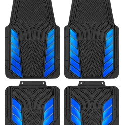AutoTrends Apex Sport Car Floor Mat, Blue & Black, 4-pk