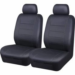 AutoTrends Low Back Synthetic Leather PVC Seat Cover, Grey, 2-pk -AutoTrends Shop glovebox leatherette grey seat cover 2 piece 04f37582 ad27 483d b1b7 9e03fcdd2a97