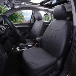 AutoTrends Low Back Synthetic Leather PVC Seat Cover, Grey, 2-pk -AutoTrends Shop glovebox leatherette grey seat cover 2 piece 57552982 c487 4db8 a410 7da2e8762233