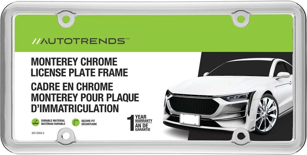AutoTrends Monterey License Plate Frame, Chrome Finish 6 AutoTrends Monterey License Plate Frame, Chrome Finish - Image 4