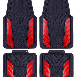 AutoTrends Apex Sport Car Floor Mat, Red & Black, 4-pk